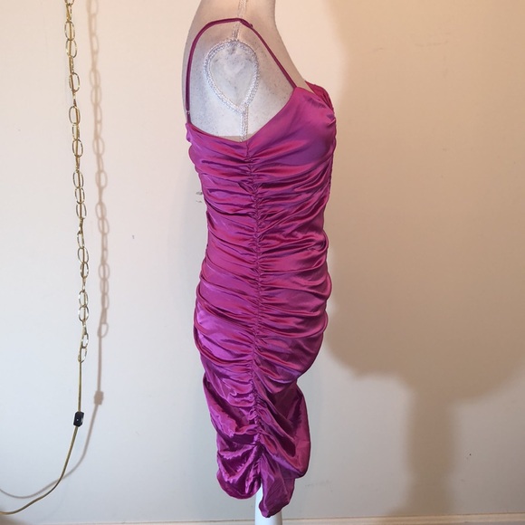 Fashion Nova Got A Crush hot pink satin mini dress - Picture 5 of 8